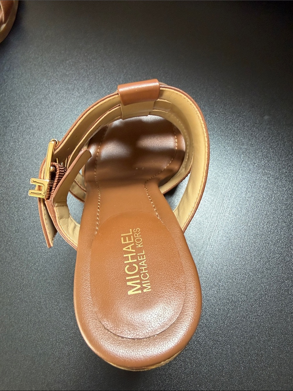 MICHAEL Michael Kors Brown Leather Strappy Block Heel Sandals - Picture 8 of 9